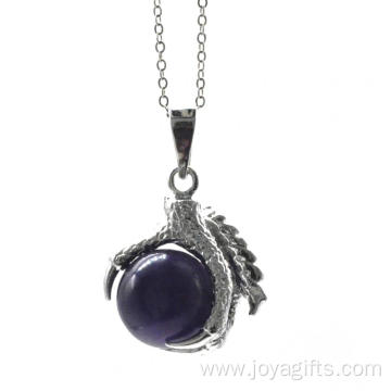 Wholesale Fashion Jewelry Amethyst Sphere Dragon Claw Pendant